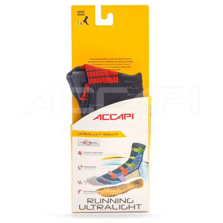 Термоноски Accapi Running UltraLight, Black/Red, 34-36 (ACC H1308.908-0)