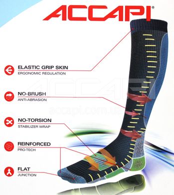 Термошкарпетки Accapi Ski Ergoracing, Black/Lime, 39-41 (ACC H0904.909-II)