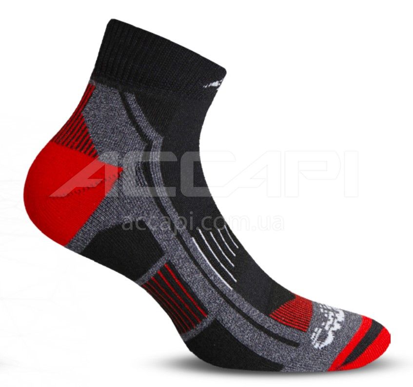 Термошкарпетки Accapi Trekking Ultralight Quarter, Black/Red, 39-41 (ACC H0825.999-II)
