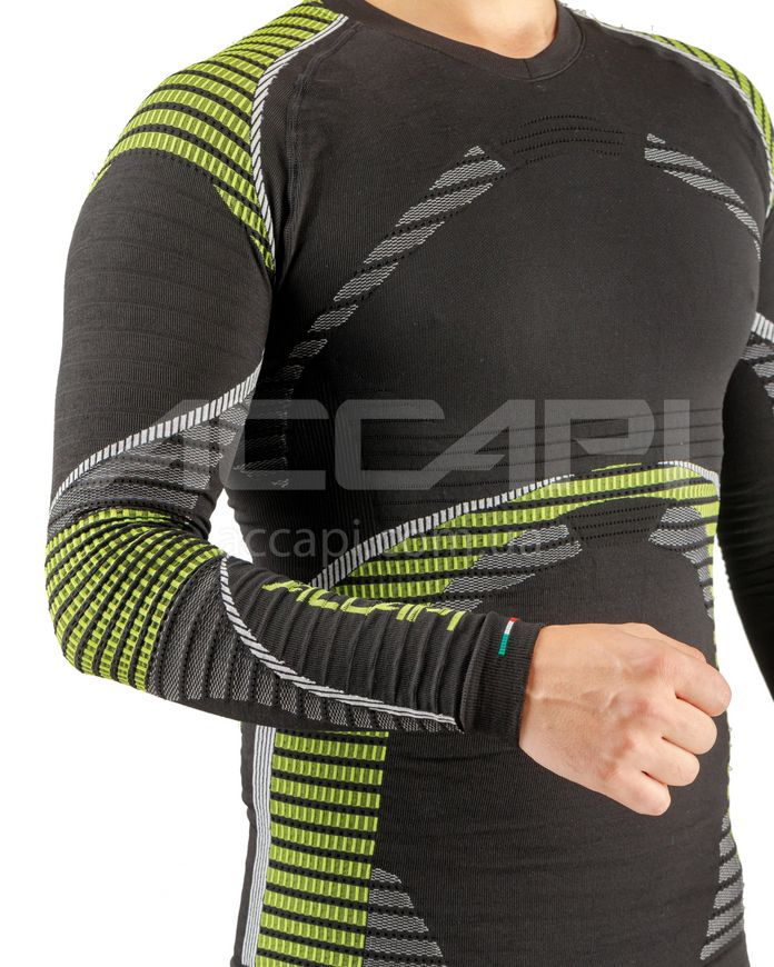 Термофутболка с длинным рукавом мужская Accapi HealthPower, Black/Lime, XS/S (ACC NA401.909-XSS)
