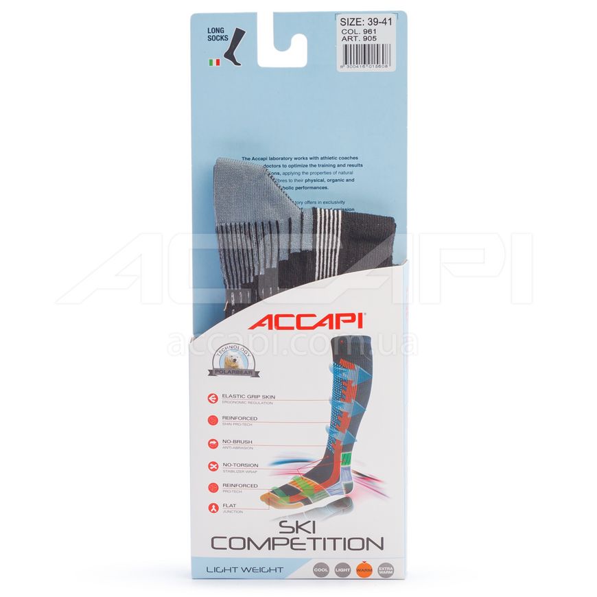 Термоноски Accapi Ski Competition, Black/Grey, 39-41 (ACC H0905.961-II)
